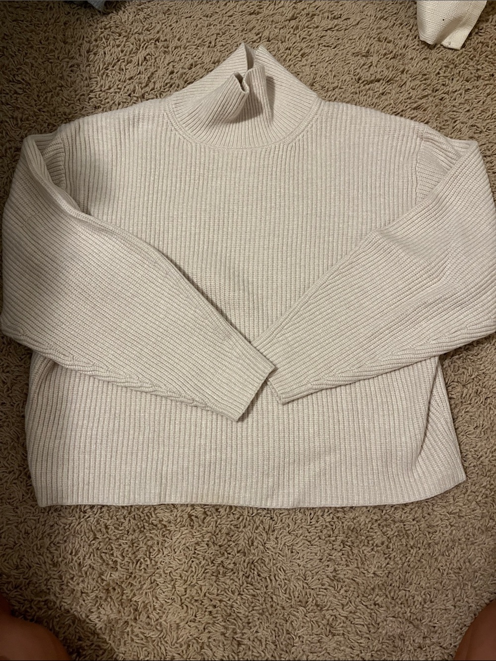 a new day Cream Ribbed Mockneck Sweater
